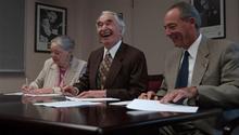 Iola and Dave with Daniel DeRosa, signing all archive material to the University Of The Pacific, September 2001. 