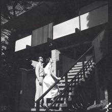 Iola & Dave on the steps of their Californian home, 1950's  