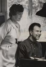 Iola with Dave composing, circa 1960
